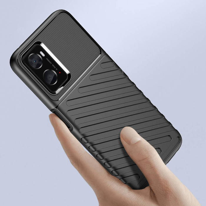Thunder Case flexibilní pancéřovaný pouzdro kryt Oppo A76 / Oppo A36 / Realme 9i černý