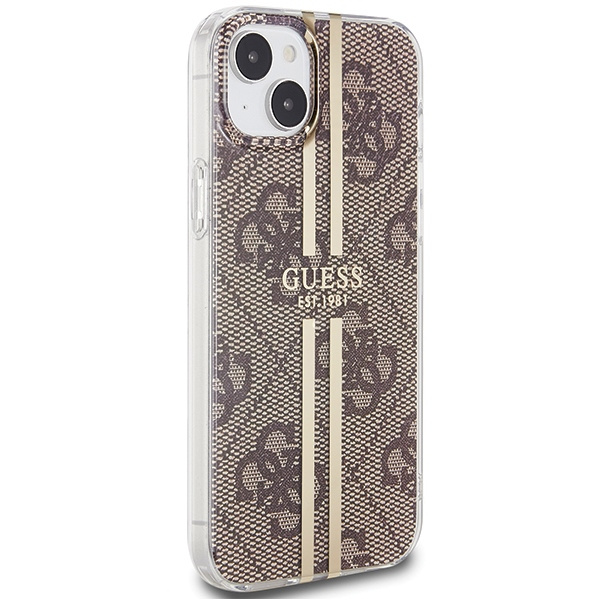 Etui Guess GUHCP15MH4PSEGW iPhone 15 Plus / 14 Plus 6.7" brązowy/brown hardcase IML 4G Gold Stripe Case