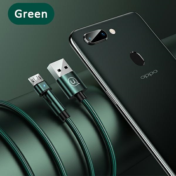 Cavo intrecciato USAMS USB MicroUSB U60 Rotary 2A 1m verde