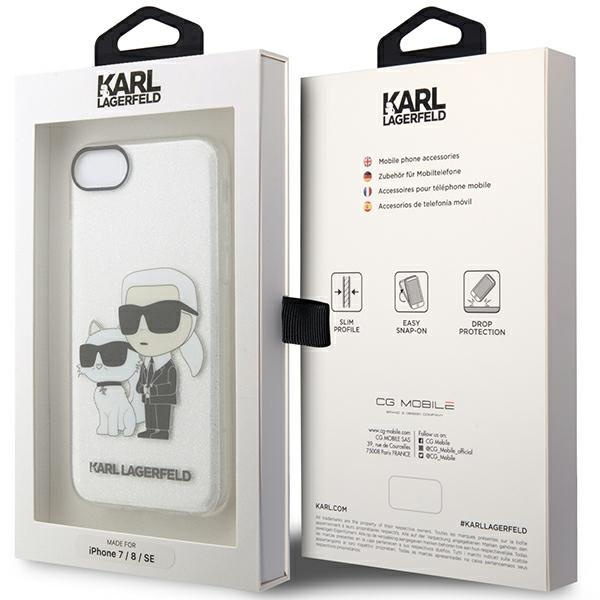 Karl Lagerfeld KLHCI8HNKCTGT iPhone 7/8/ SE 2020 / SE 2022 transparent durcase Gliter Karl&amp;Choupette