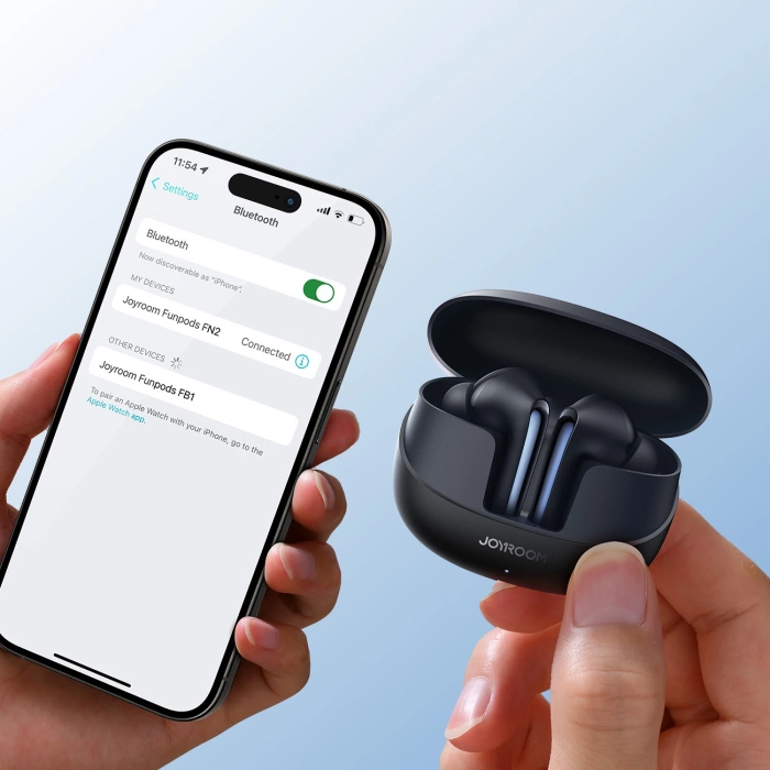Joyroom Funpods JR-FN2 in-ear TWS headphones with Bluetooth 5.4, ANC function and IP54 protection - black