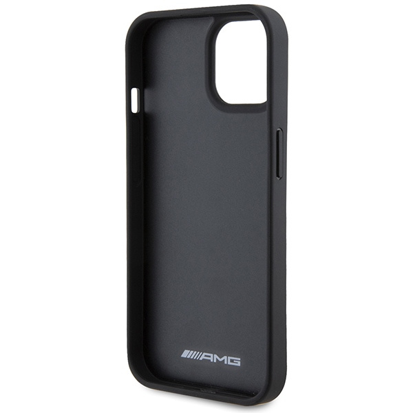 Etui AMG AMHCP15SGSEBK iPhone 15 6,1" czarny/black hardcase Leather Debossed Lines