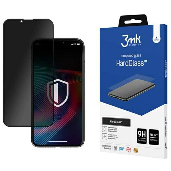 3mk HardGlass Max Privacy iPhone 14/13 /13 Pro 6,1" černá/černá, FullScreen Glass