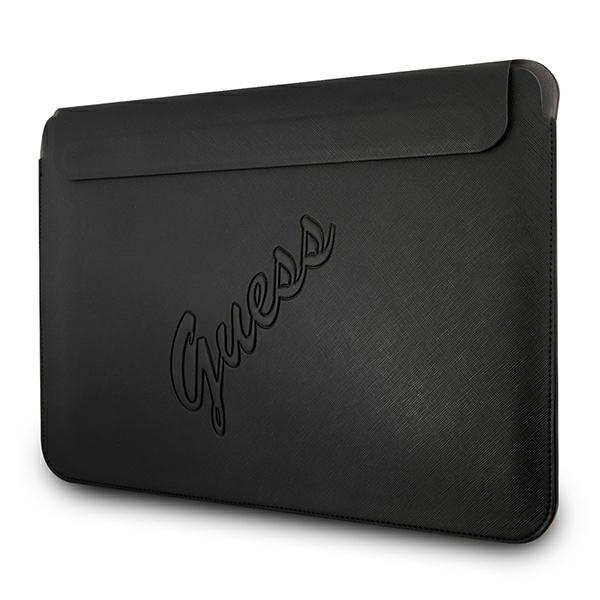 GUESS Laptop Tablet 13 Sleeve Saffiano Script Black Case