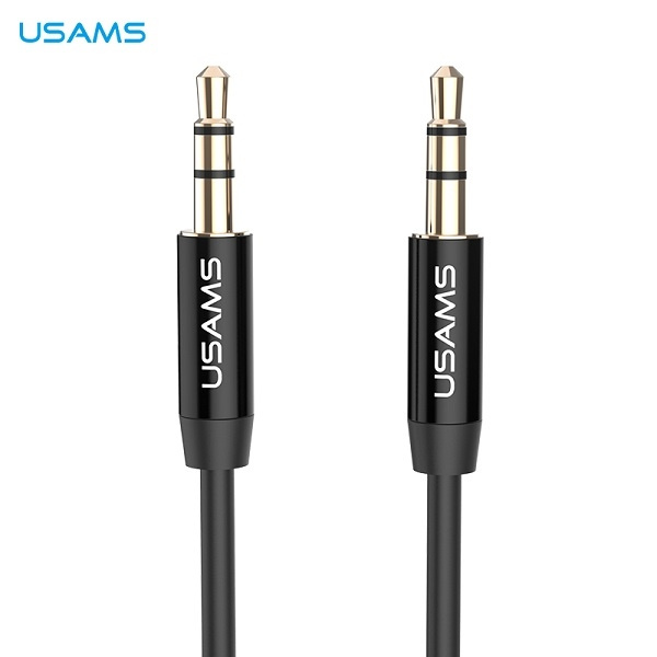 USAMS Adapter Klinke 3,5m - Klinke 3,5m Audio 1m YP101 YP-01 Schwarz