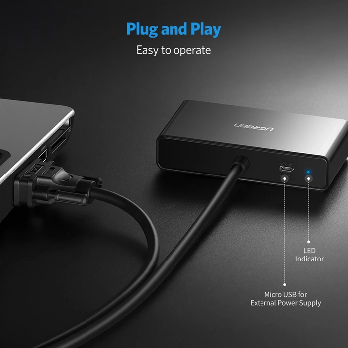 UGREEN Video Splitter VGA a 2X VGA 40254 1m nero