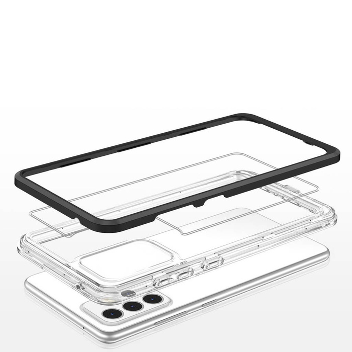 Funda transparente 3 en 1 para Samsung Galaxy A53 5G Frame Gel Cover Black
