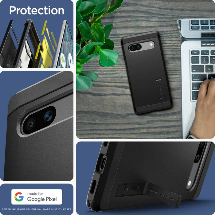 Cover Spigen Tough Armor Google Pixel 7A nero Case