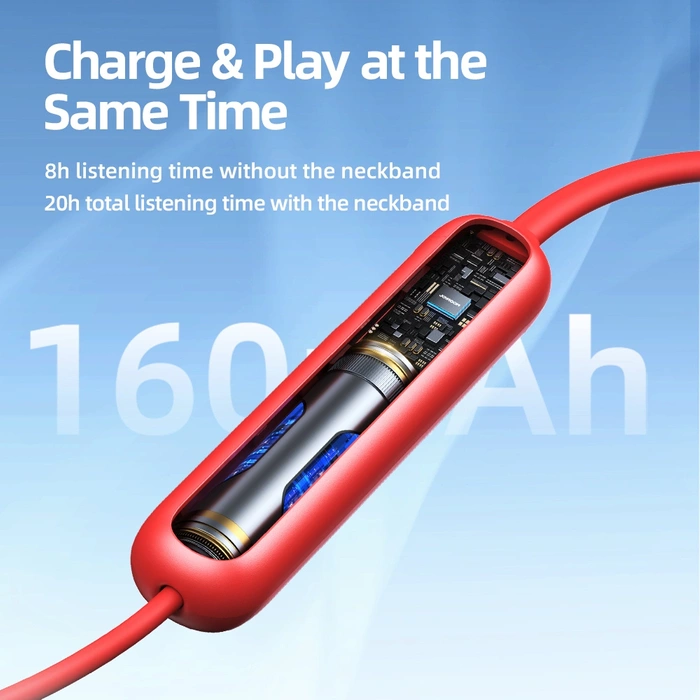 Joyroom JR-DS1 sports wireless neckband headphones - red