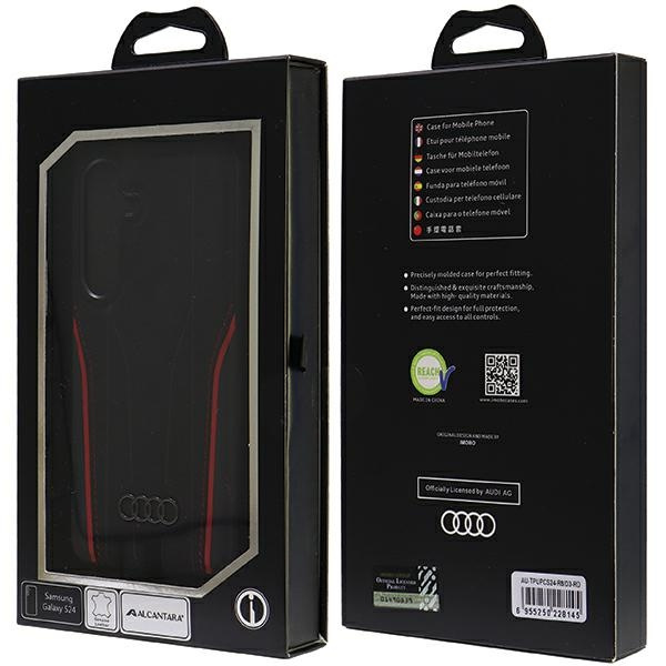 Audi Genuine Leather MagSafe S24 S921 czarno-czerwony/black-red hardcase AU-TPUPCS24-R8/D3-RD