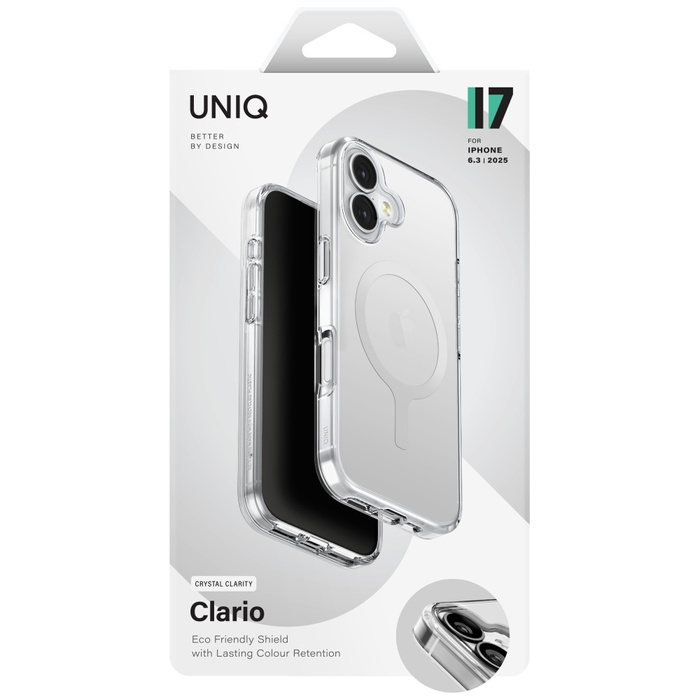 Etui UNIQ Clario do iPhone 17 Magclick   Charging przezroczysty