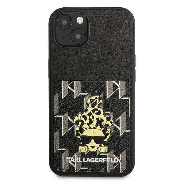 Hülle KARL LAGERFELD Apple iPhone 13 Karlimals Cardslot Schwarz Hartcase
