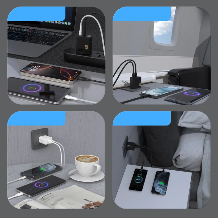 Dudao A27 MaxC 35W GaN Wandladegerät + USB-C Kabel - Schwarz