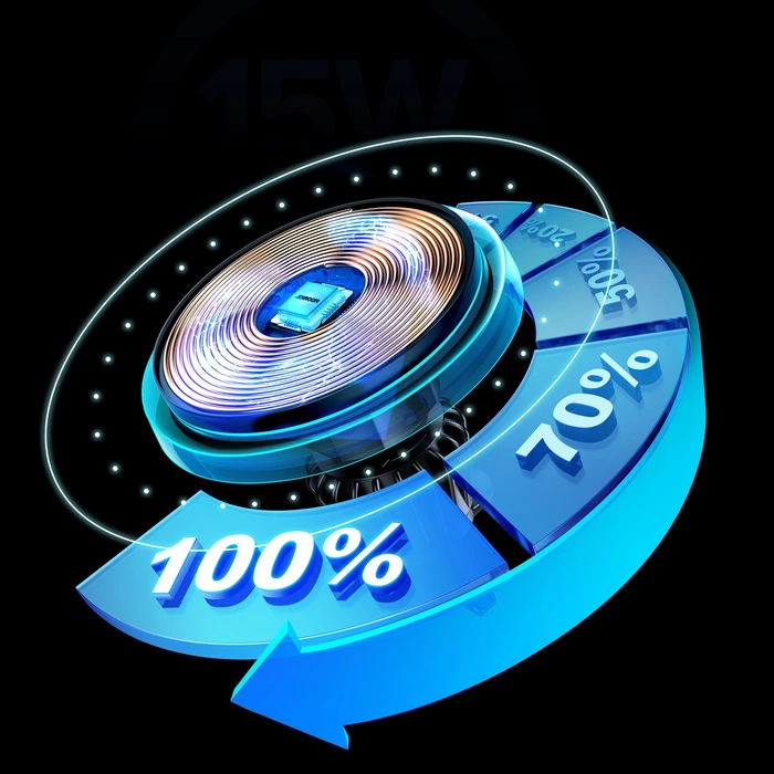 Joyroom uchwyt samochodowy do telefonu z ładowarką indukcyjną Qi 15W (kompatybilną z MagSafe) na kratkę nawiewu srebrny (JR-ZS291)