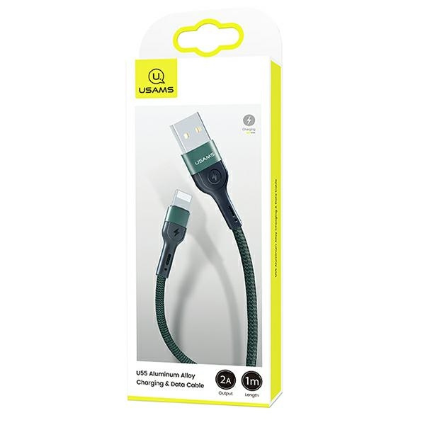 USAMS Braided Cable U55 lightning for set U55 green / green 1m SJ448USBSG02 (US-SJ448)