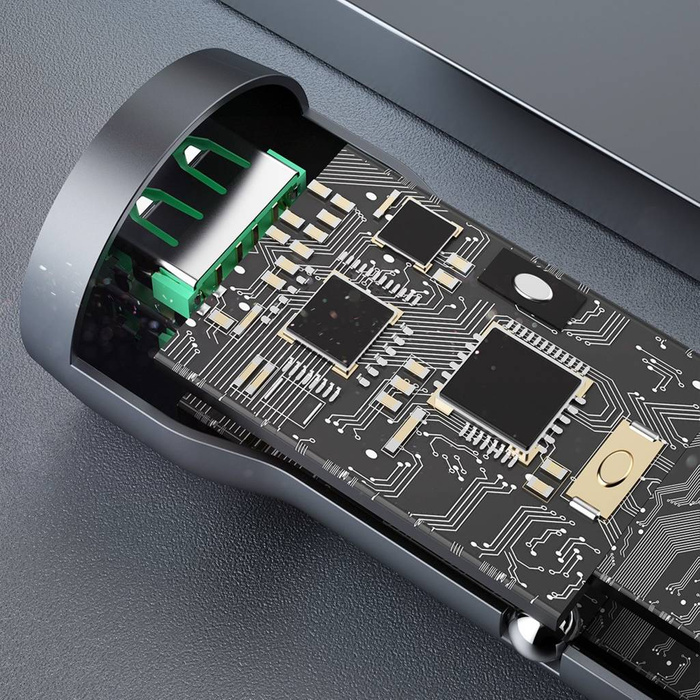 Dudao R4+ töltő autó 2xUSB-A 120W 3A szürke