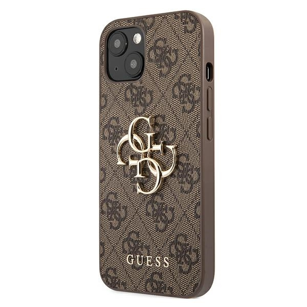 Puzdro GUESS Apple iPhone 13 4G Big Metal Logo Brown Hardcase