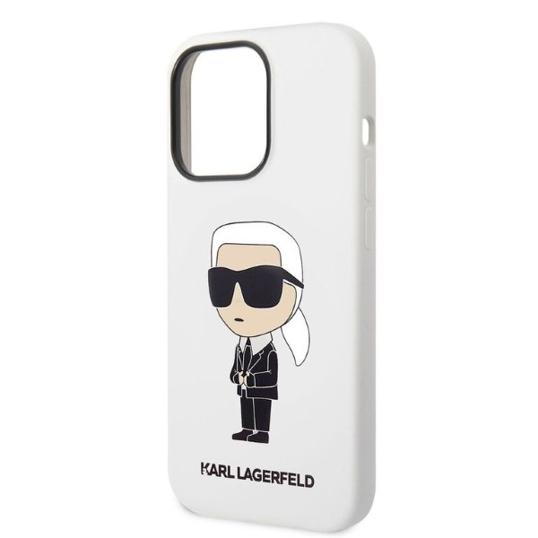 Pouzdro Karl Lagerfeld iPhone 14 Pro Max 6,7" hardcase white/white Silicone Ikonik