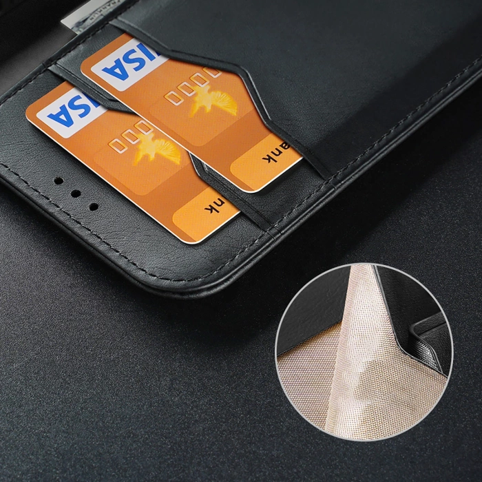 Dux Ducis Hivo iPhone 16e Case with Flip and RFID Protection - Black