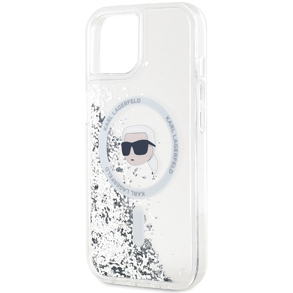 Etui Karl Lagerfeld KLHMP15SLGKISGH iPhone 15 / 14 / 13 6.1" hardcase transparent Liquid Glitter Karl Head Magsafe