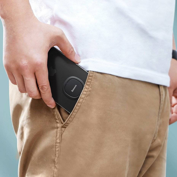 Supporto per telefono con anello autoadesivo ultrasottile Baseus rosa (SUYB-0R)