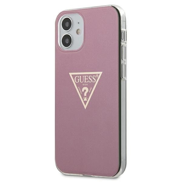 Coque GUESS Apple iPhone 12 Mini Collection Métallique GUHCP12SPCUMPTPI Rose Hardcase