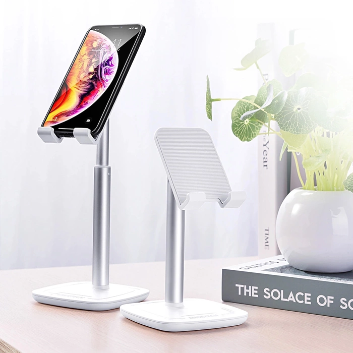 Choetech H035 support en aluminium pour téléphone ou tablette avec réglage - blanc et argent