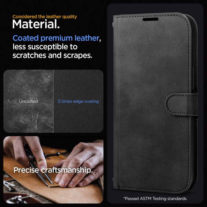 Obal Spigen Peněženka 's' Pro iPhone 15 Pro Max Black Case
