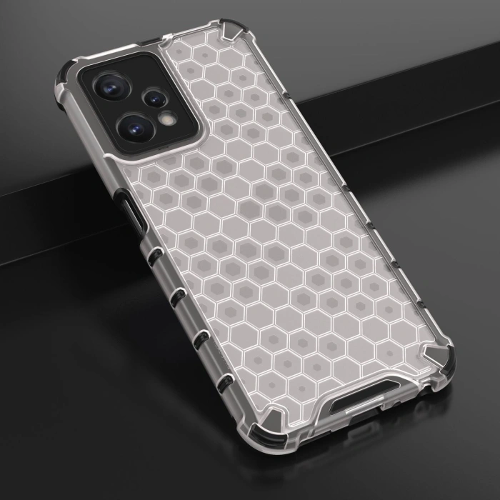 Honeycomb etui pancerny pokrowiec z żelową ramką Realme 9 Pro przezroczysty
