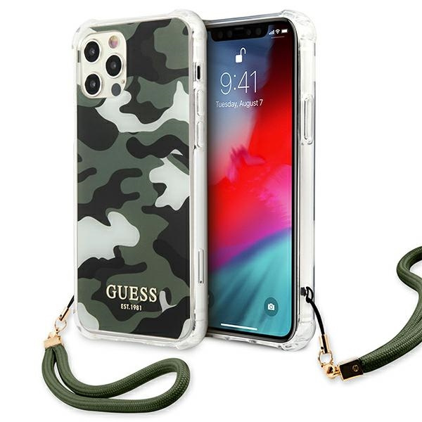 Cover GUESS Apple iPhone 12 12 Pro Camo Collection Green Hardcase