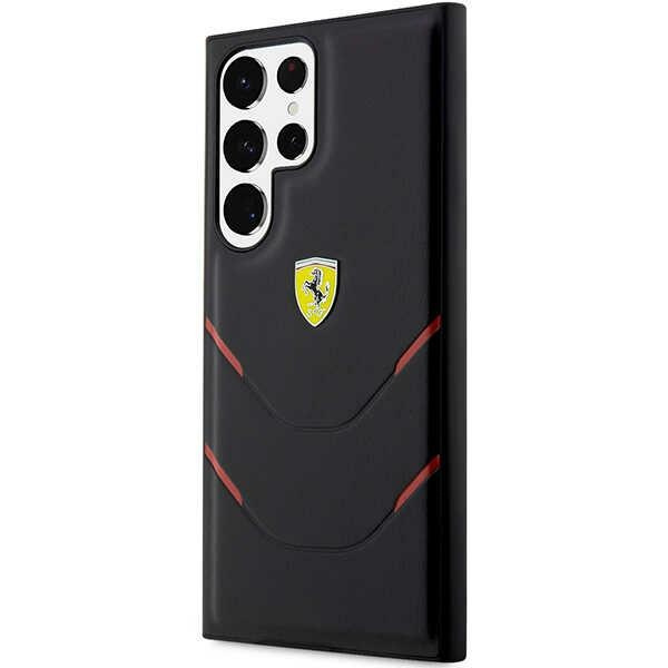 Cover Ferrari FEHCS23LPBAK S23 Ultra S918 nero/nerocase Linee di timbro a caldo Case