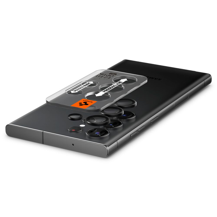 Ochrana fotoaparátu Spigen Optik.tr "ez Fit" Camera Protector 2-pack Galaxy S23 Ultra Black
