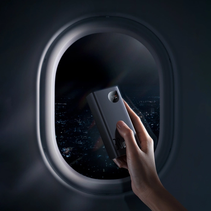 Baseus Adaman2 powerbank s displejem digital 10000mAh 30W 2 x USB / 1x USB Type C Overseas Edition PD QC SCP černá (PPAD040101)