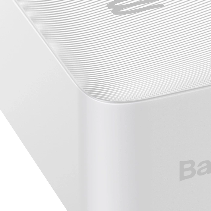 Baseus Bipow powerbank con display 30000mAh 15W bianco (Overseas Edition) + USB-A - Cavo Micro USB 0,25m bianco (PPBD050202)