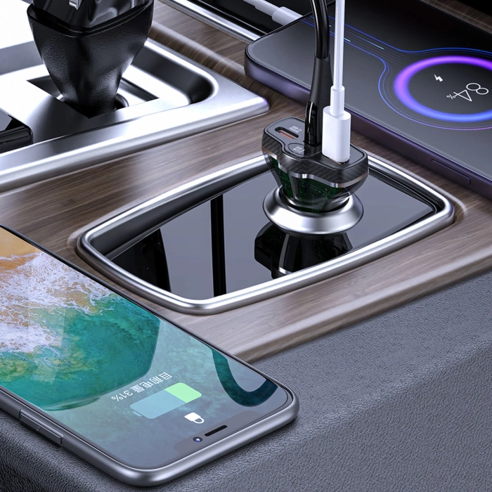 Dudao R78 78W USB-C PD / 2xUSB-A QC Autoladegerät - Schwarz