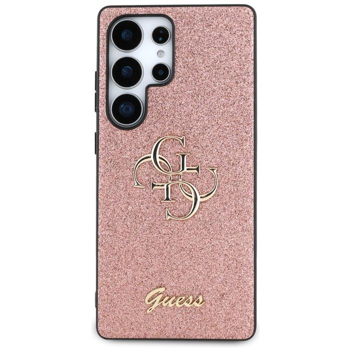 Etui Guess Fixed Glitter Big 4G Metal     Logo do Samsung Galaxy S25 Ultra różowy