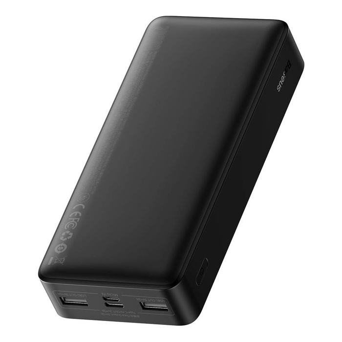 [B WARE] Baseus Bipow Schnelllade-Powerbank 20000mAh 15W schwarz (Overseas Edition) + USB-A - Micro-USB-Kabel 0,25m schwarz (PPBD050101)