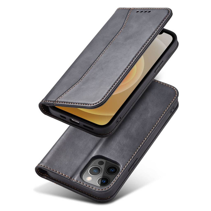 Magnet Fancy Case Case para iPhone 12 Pro Max Pouch Wallet Card Holder Black