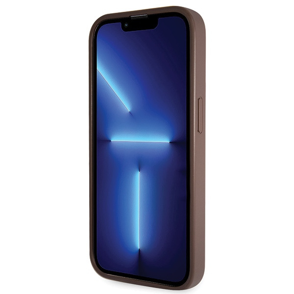 Hülle Guess GUHCP15LP4TDSCPW iPhone 15 Pro 6.1" braun/braun hartcase Crossbody 4G Metall Logo Case