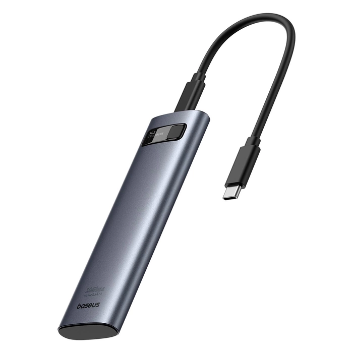 Baseus FlyJoy Series M.2 NVMe / M.2 SATA 10 Gb/s SSD-Schacht – Grau