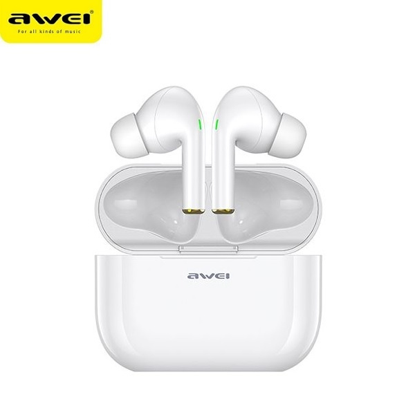 Sluchátka AWEI Bluetooth 5.0 T29 TWS Dokovací stanice bílá