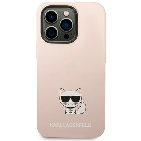 Case KARL LAGERFELD Apple iPhone 14 Pro Silicone Choupette Body Bright Pink Hardcase