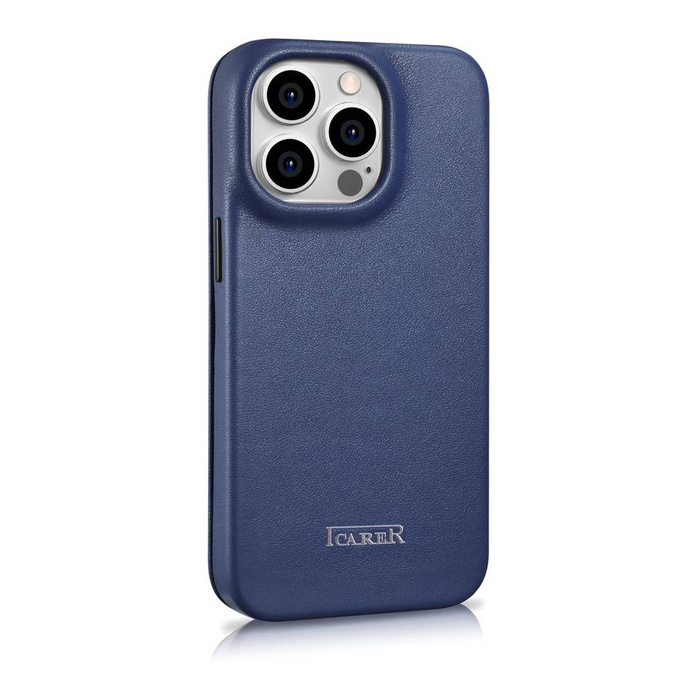 iCarer CE Premium Leather Folio Case para iPhone 14 Pro Max Flip magnético MagSafe azul (WMI14220716-BU)