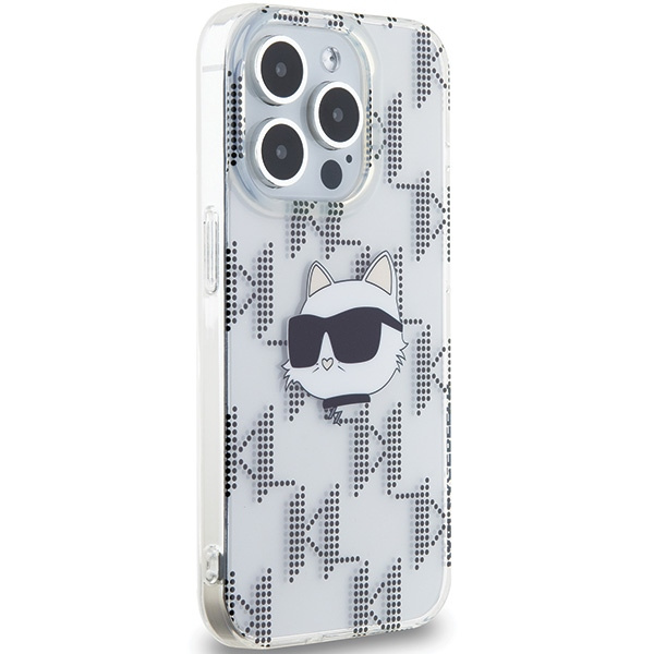 Etui Karl Lagerfeld KLHCP15LHKLPCHT iPhone 15 Pro 6.1" transparent hardcase IML Choupette Head & Monogram