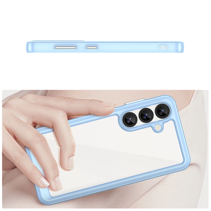 Outer Space Case Silikonhülle mit Gelrahmen für Samsung Galaxy S25 – blau