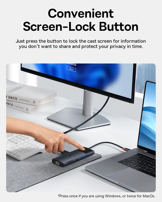 HUB USB 11en1 Baseus Metal Gleam Series II USB-A/USB-C PD/HDMI/DP/RJ45/SD/TF - noir