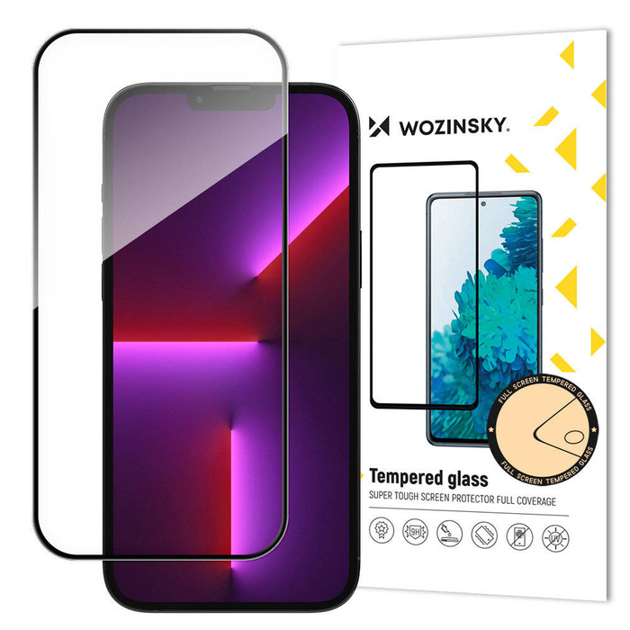 Wozinsky super durable Full Glue tempered glass full screen with frame Case Friendly iPhone 14 Pro black