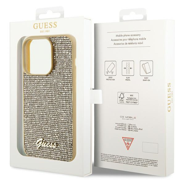 Etui Guess GUHCP15LPMSDGSD iPhone 15 Pro 6.1" złoty/gold hardcase Disco Metal Script Case
