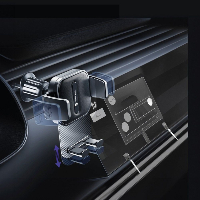 Uchwyt na telefon do samochodu uniwersalny Forcell F-Grip Guardian AV do kratki czarny