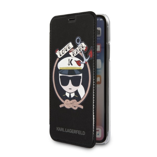 Coque Karl Lagerfeld iPhone X/xs Livre noir/noircase Signature Glitter Case